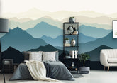 Blue Mountains Landscape Mural/Wallpaper from Coloritto, featuring a stunning scenic view of blue mountains and natural landscapes. Perfect for adding a serene, scenic touch to your space. Available at Coloritto, Naperville, IL 60563, United States.